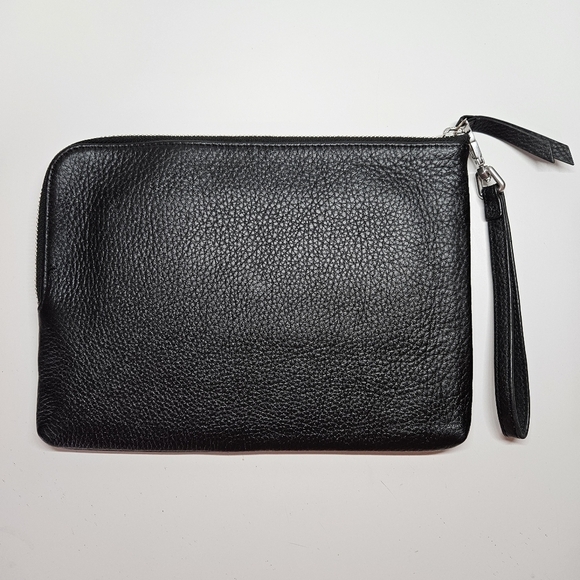 Vera Bradley Mallory Genuine Leather RFID Wristlet Bag Clutch Lotus Blooms Black - Picture 6 of 8